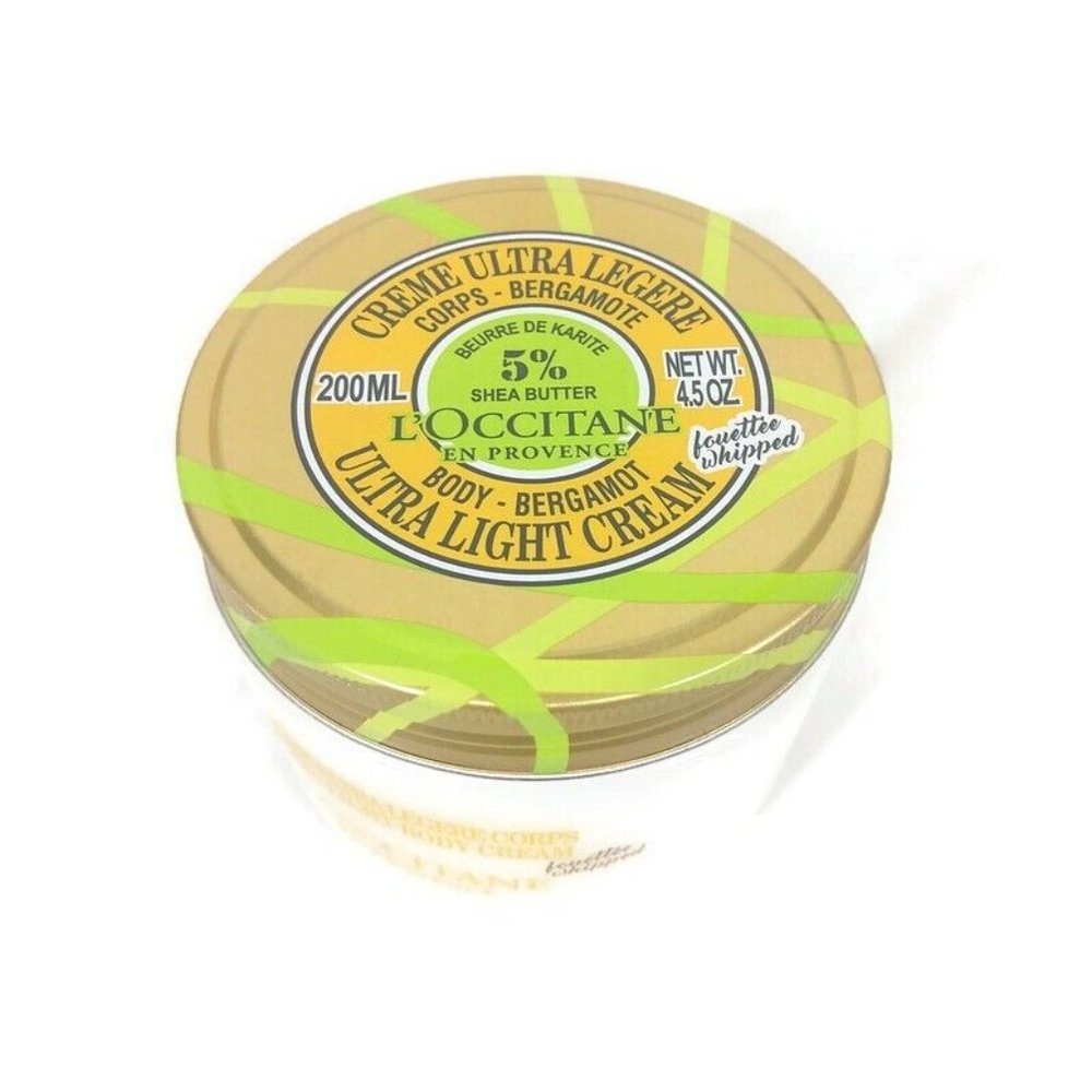 L'Occitane Limited edition Bergamot Ultra Light Body Cream, 4.5 oz- NEW